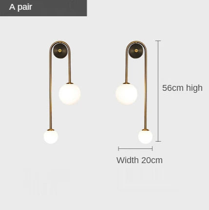 Modern Gold Glass Globe Wall Sconce - Elegant LED Lamp for Bedroom & Living Room