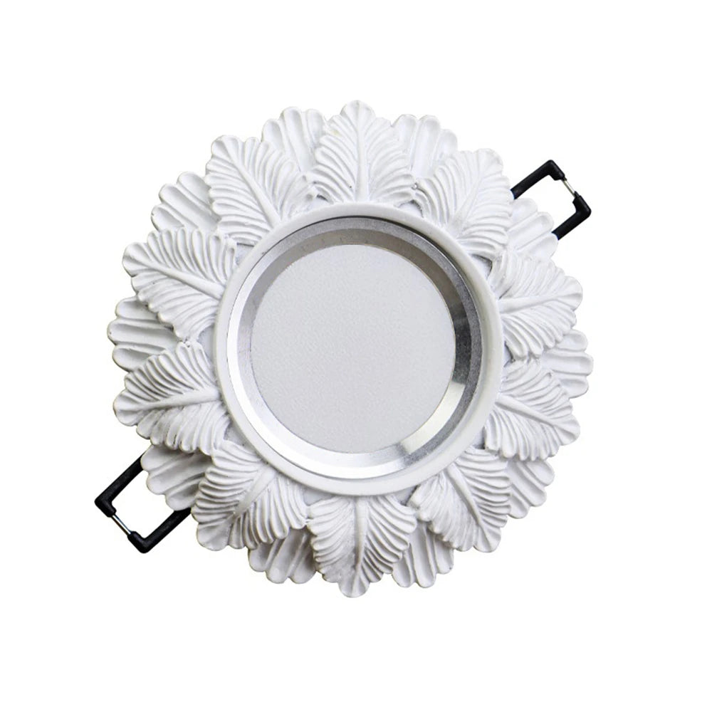 White Feather Resin LED Recessed Downlight - Adjustable Angle Art Ceiling Spotlight Fixture for Living Room, Office & Restaurant Decor