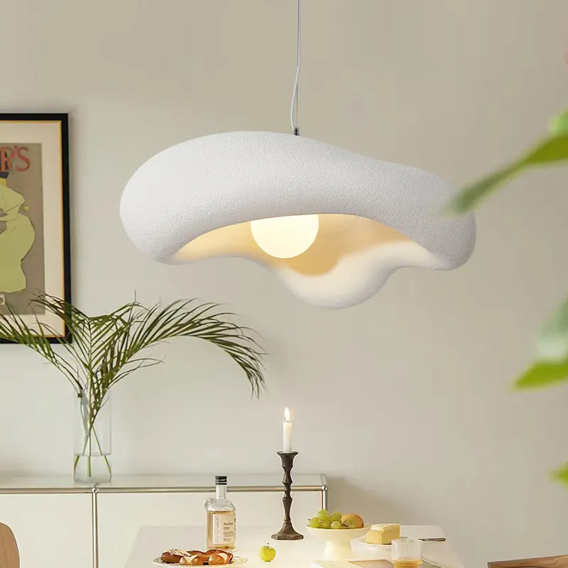 Nordic New Wabi-Sabi Cream Restaurant LED Chandelier Minimalist Bedroom Bar Table Suspend Lamp Homestay Deco Cafe's Hanging Light