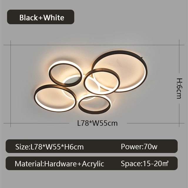 Modern LED Living Dinging Room Bedroom Ceiling Lights Nordic Designer Ring Study Kitchen Indoor Home Decor Lustre Fixtures Lamps