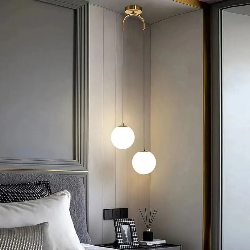 Modern Glass LED Pendant Lights for Dining Room Bedroom Pendant Lamp G9 Bulb Indoor Restaurant Bar Decor Hanging Lamp