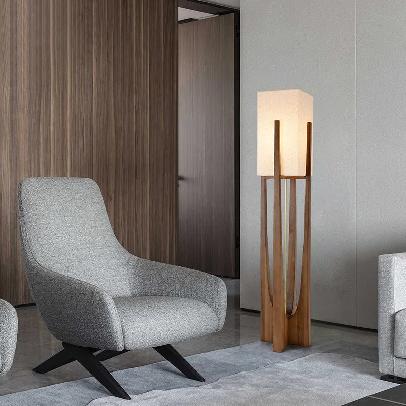 Wooden Floor Lamp Nordic Designers Floor Lamps for Living Room Bedroom Sofa Bedside Solid Wood Led Table light