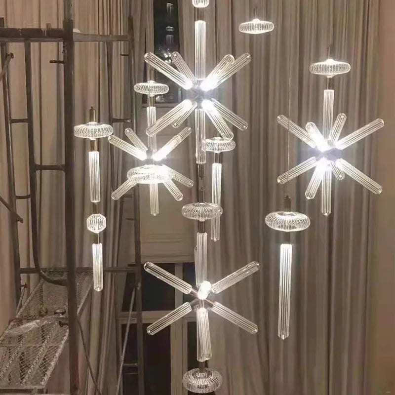 Nordic Luxury Art Glass Chandelier Creative Bar Villa Hotel Clubhouse Restaurant High End Pendant Lamp Home Decor Lighting