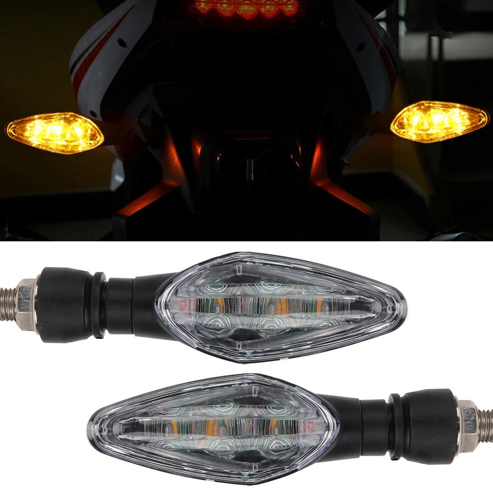 Motorcycle LED Turn Signal Light Amber Flasher Indicator Waterproof Warning Blinker Rear Tail Lights for Motorbike Scooter