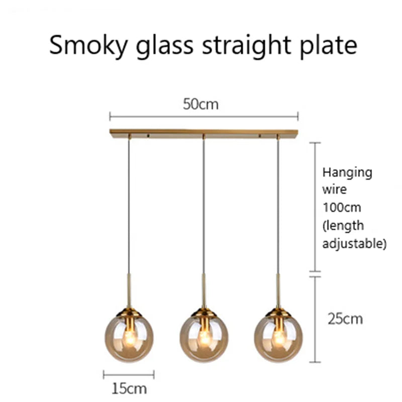 Nordic Modern Glass Pendant Lights LED Hanging Lamp for Kitchen Dining Room Bedroom Nordic Pendant Lamps Home Lighting Fixtures