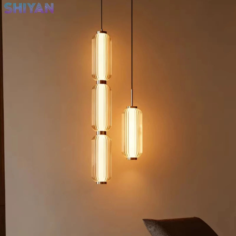 2026 Italy Light Luxury Hotel Living Room Chandelier High-grade Nordic Restaurant Staircase Combination Small Pendant Lights LED