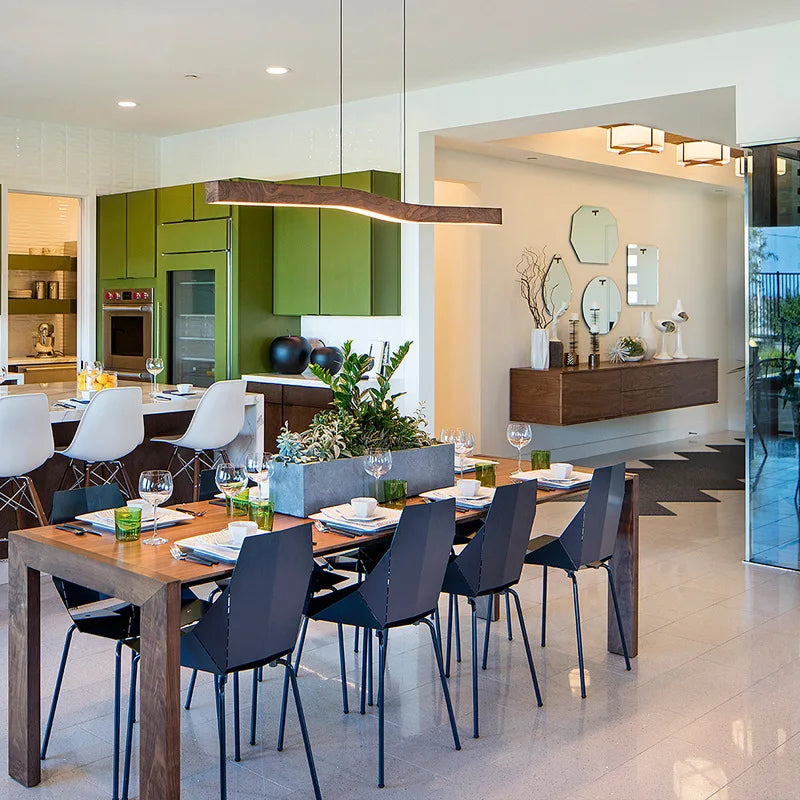 Kitchen Island Linear Pendant Light Horizional Suspension Ceiling Hanging Lamp for Dining Room
