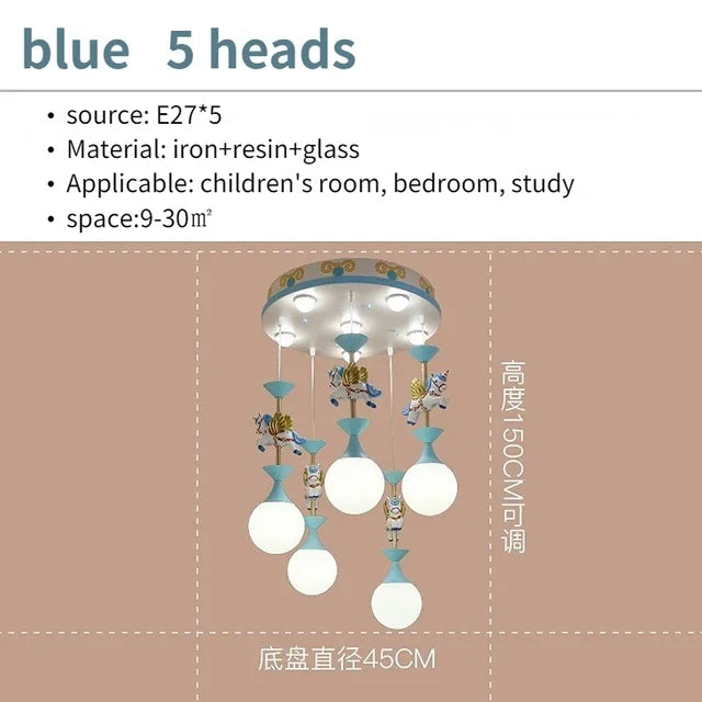 Modern Creative Unicorn Cartoon Pendant Lamp Simple Baby Room Children's Chamber Bedroom LED Eye Protection Ceiling Light