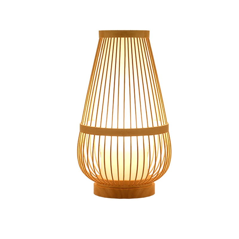 Bamboo Woven Products Simple Bedroom Study Table Lamp Bedside Table Lamp Bamboo art Warm Decoration Desktop Japanese Table Lamp