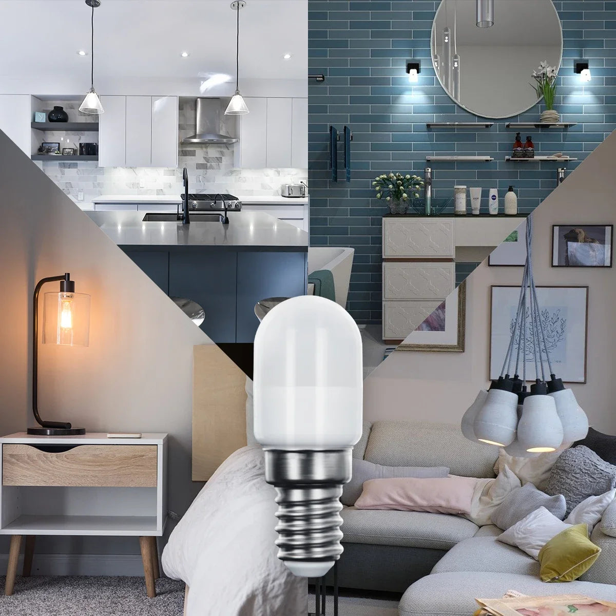 1–10 Pack E14 220V Mini LED Refrigerator & Cabinet Light Bulbs - Compact Night Light Spotlights