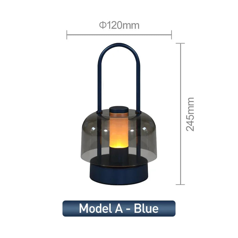 Modern Retro Nordic Desk Lamp - Rechargeable Cordless Indoor Table & Camping Lamp
