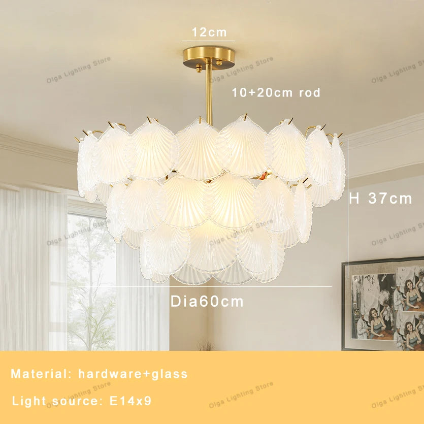 2026 Modern Luxury Frosted Glass Chandelier White, Led E14 Dimmable Light Fixture Nordic FOR Living Room Bedroom Decoration