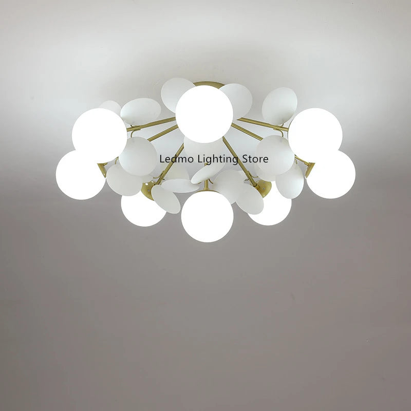 2026 Colourful Chandelier Children Bedroom Ceiling Lamp Dining Living Room Kitchen DownLight Glass Bubble
