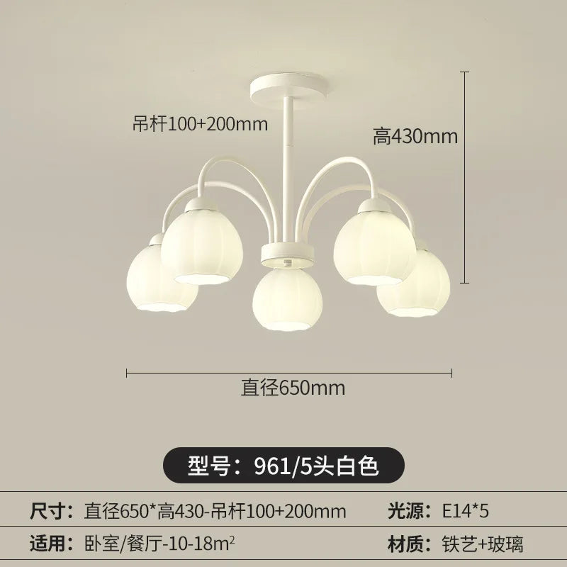 Living Room Chandelier Nordic Match Green Dining Room Light French Pastoral Simple And Warm Bedroom Living Room Lamp
