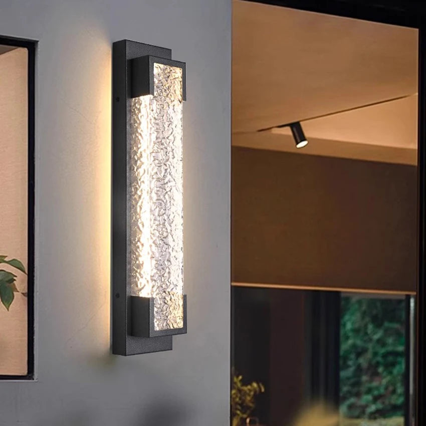 Modern Outdoor Stainless Steel Long-Strip LED Wall Lamp - IP65 Waterproof Linear Exterior Porch Sconce Fixture for Garden, Patio & House Facade