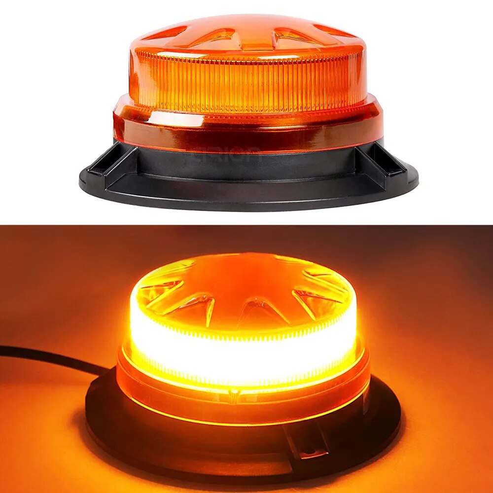 Magnetic Base LED Blue Emergency Strobe Light Car Police Roof Flashing Hazard Warning Light 12V/24V Vehicle Safety Beacon Lamp