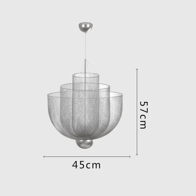 Rose Gold Chandelier Restaurant Bar Kitchen island Hanging Meshmatic Chandelier Net Designer chrome chandelier lighting