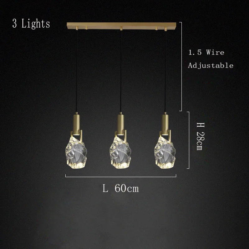 Nordic pendant light gold luxury italians light design crystal light Dining Room Kitchen suspension light indoor bedside light