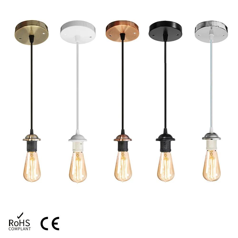Vintage Pendant Lights E27 Lamp Holder E26 E27 Socket Full Teeth 220V Screw Fitting Lamp Bases Retro Bullbs Edison Lamp Holder
