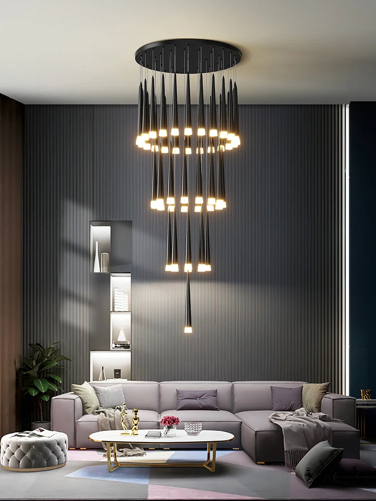 Modern Long Stairs Chandelier Living Room Attic Ceiling Light Home Decoration Pendent Lamp Dining Room Decoration Pendant Light