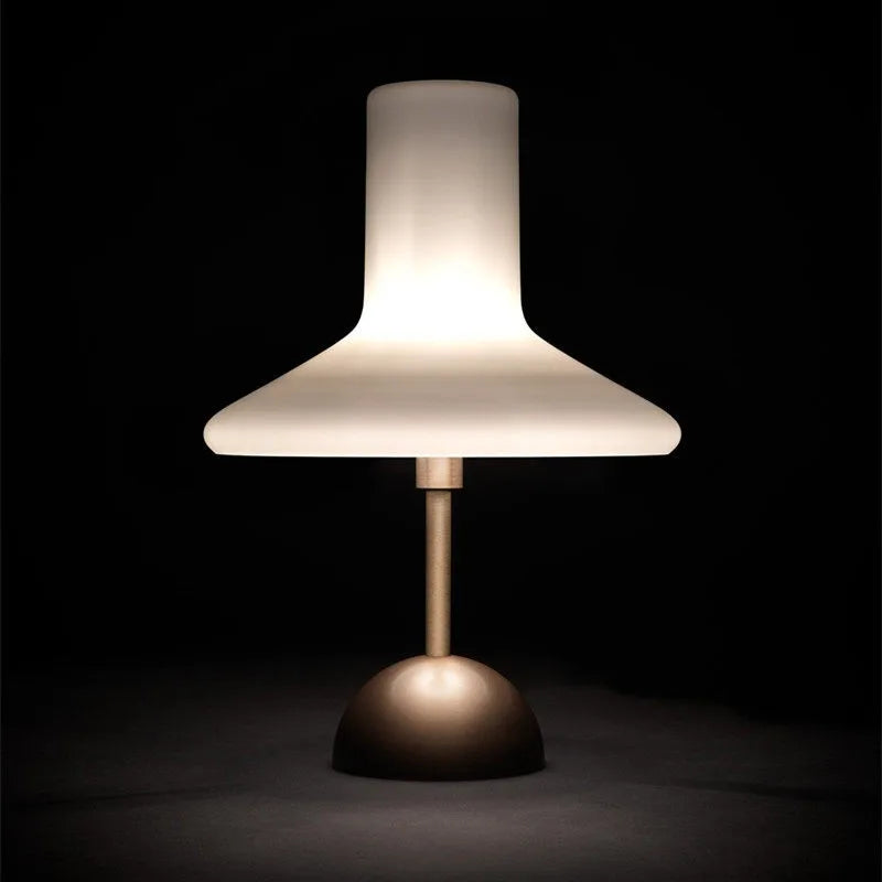 Modern Glass Hat Table Lamp Bedroom Bedside Living Room Study Office Hotel Designer Creativity Touch Charging Night Desk Lights