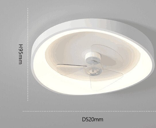Modern minimalist bedroom fan ceiling lamp white restaurant lamp smart creative home Nordic personality room fan lamp 110V 220V