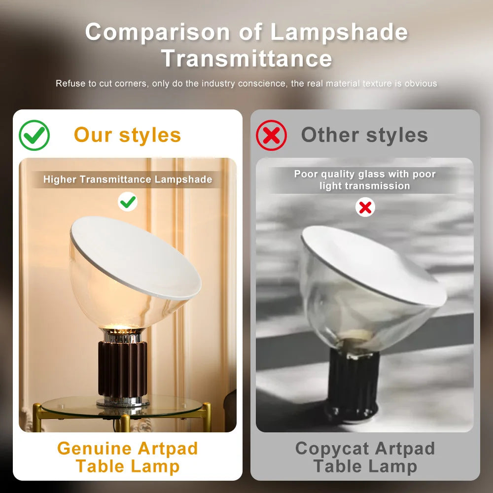 Italian Taccia LED Table Lamps for Bedroom Office Adjustable Modern Floor Lamps Living Room Decoration Indoor Lighting Fixture