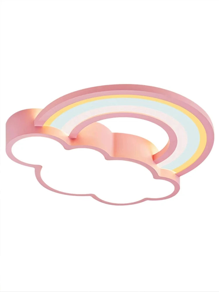 LED Children's Room Ceiling Lamp Cartoon Rainbow Clouds Simple and Warm Boys and Girls Bedroom Princess Room Light Fixtures