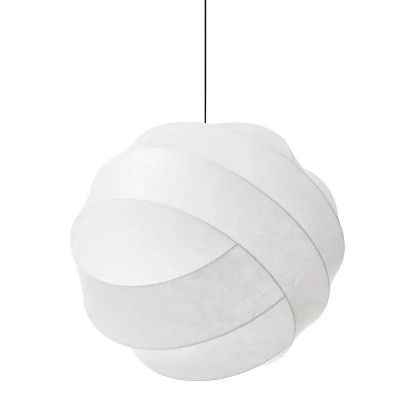 Noguchi Isamu Style Rice Paper Pendant Light - Japanese Wabi-Sabi Ball Ceiling Chandelier Lamp Fixture for Bedroom, Living Room & Restaurant