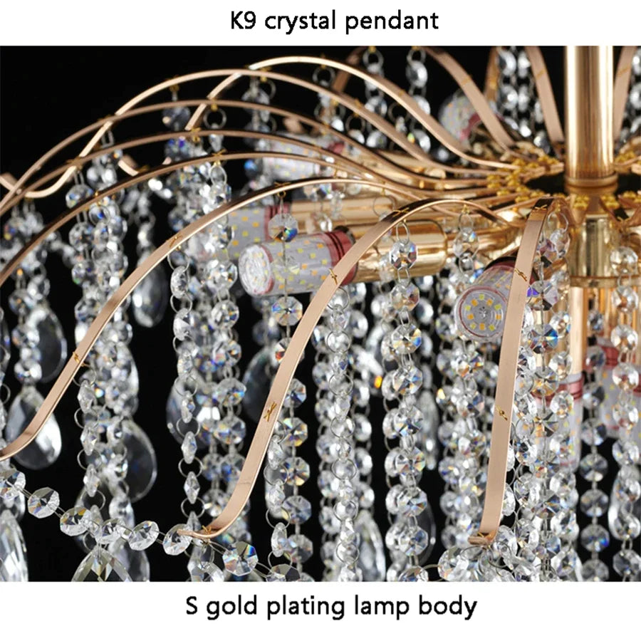 French Ceiling Lamps Luxury Crystal Pendant Light for The Living Room LED Interior Luster Home Decoration Hanging Light
