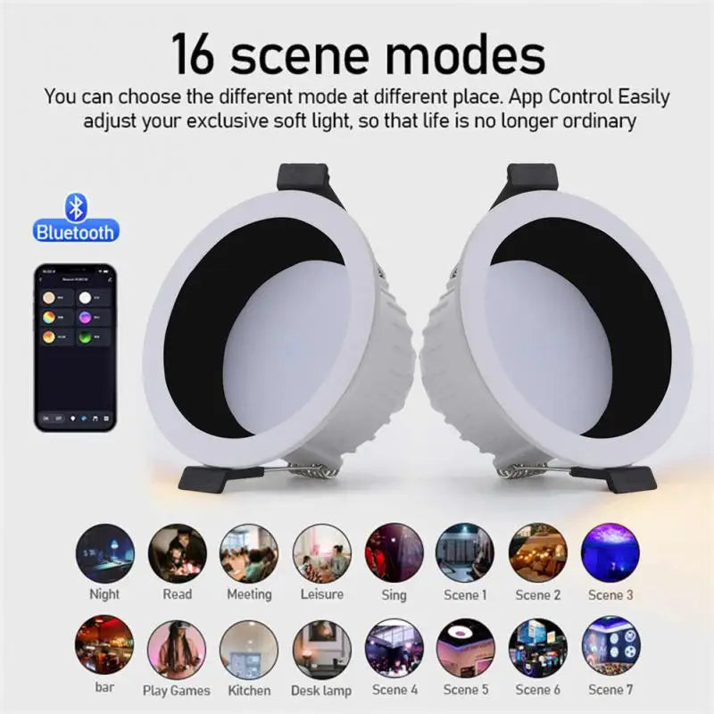 110v 220v Voice Control Smart Led Downlight RGB WW CW 4inch Smart Ceiling Light Work With Alexa Home App Control