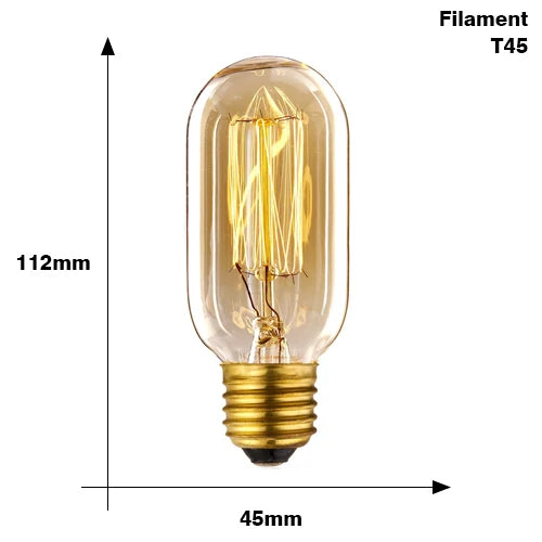 Retro Edison Light Bulb E27 220V 40W ST64 G80 G95 T10 T45 T185 A19 A60 Filament Incandescent Ampoule Bulbs Vintage Edison Lamp
