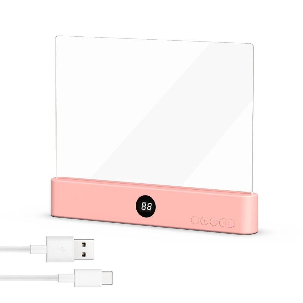 LED Flat Panel Night Vision Book Light (USB Rechargeable) - Eye-Protection Transparent Reading Lamp for Bed & Indoor Study