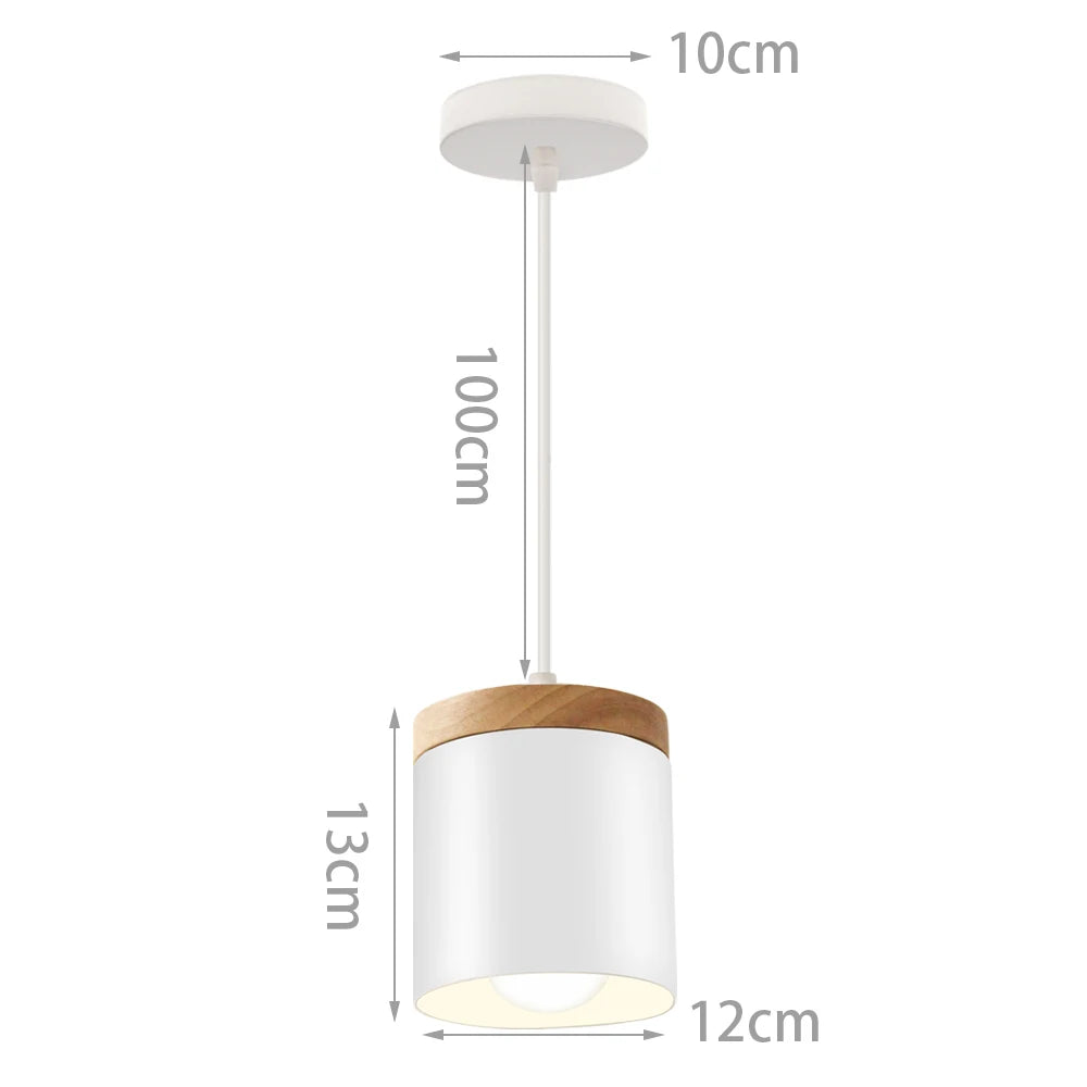 Loft Modern Pendant Light Wood Nordic Hanging Lamp Kitchen Lighting Fixture Industrial Chandelier Hanglamp Living Room Luminaire