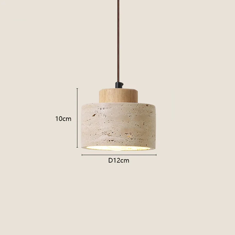 Japanese modern designer wabi-Sabai bedroom bedside lighting bar B&B yellow cave stone chandelier bedside hanging wire lamp
