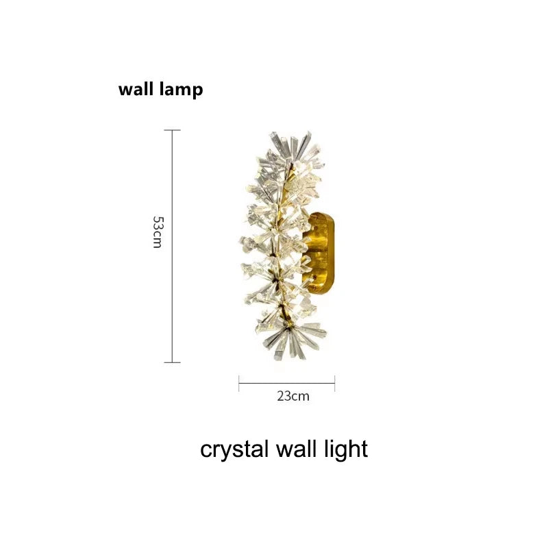 Nordic Modern Ceiling Chandelier Bedroom Dining Living Room Crystal Pendant Lamp Interior Decoration Firefly Garland LED Light