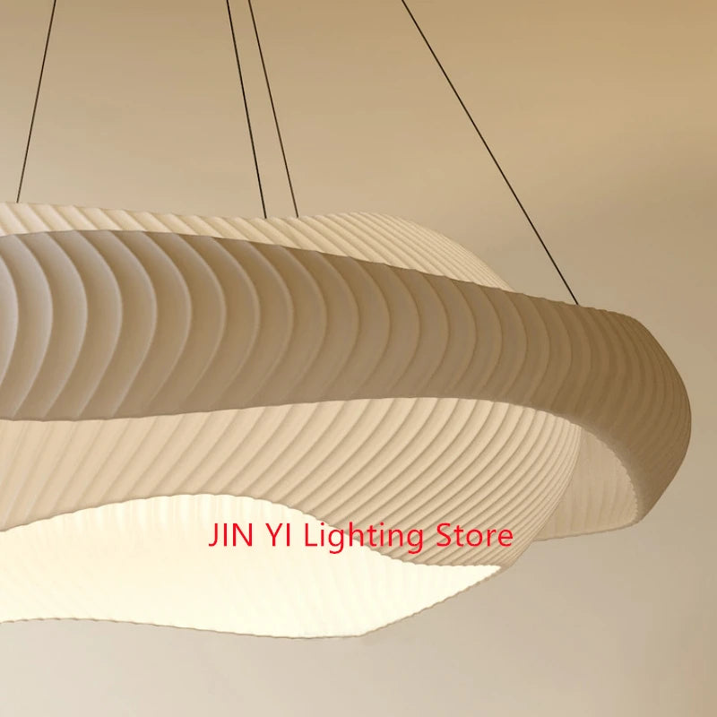 Fabric Bedroom Pendant Lamp Aesthetic Art Restaurant Bar Table Lamp, Modern Designer Fish Bone Shaped Lighting Fixture