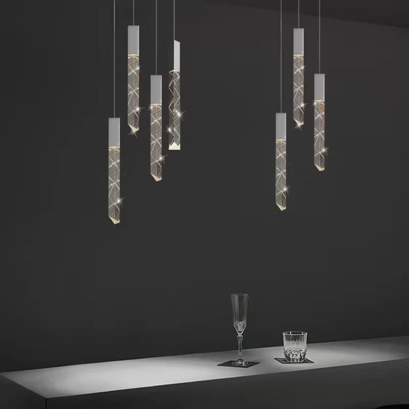 Luxury K9 Crystal LED Pendant Light - Customizable Duplex Staircase Hanging Chandelier Lamp for Living Room, Bedroom, Hotel & Shop