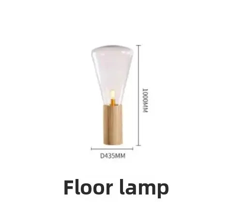 Designer Table Lamp Nordic Minimalist Glass Bottle Floor Lamp Wood Bedside Lamp Design Luminaires for Home Soft Living Room