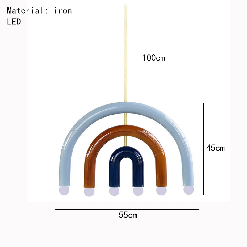 Beautiful Rainbow E14 Bulb Home Pendant Lamp Kitchen Dining Room Lighting Fixtures Colorful Metal Bedroom Luminaire Suspension