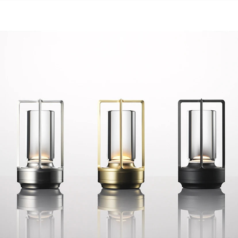 Aluminum Alloy Crystal LED Table Lamp - Rechargeable Touch Atmosphere Night Light