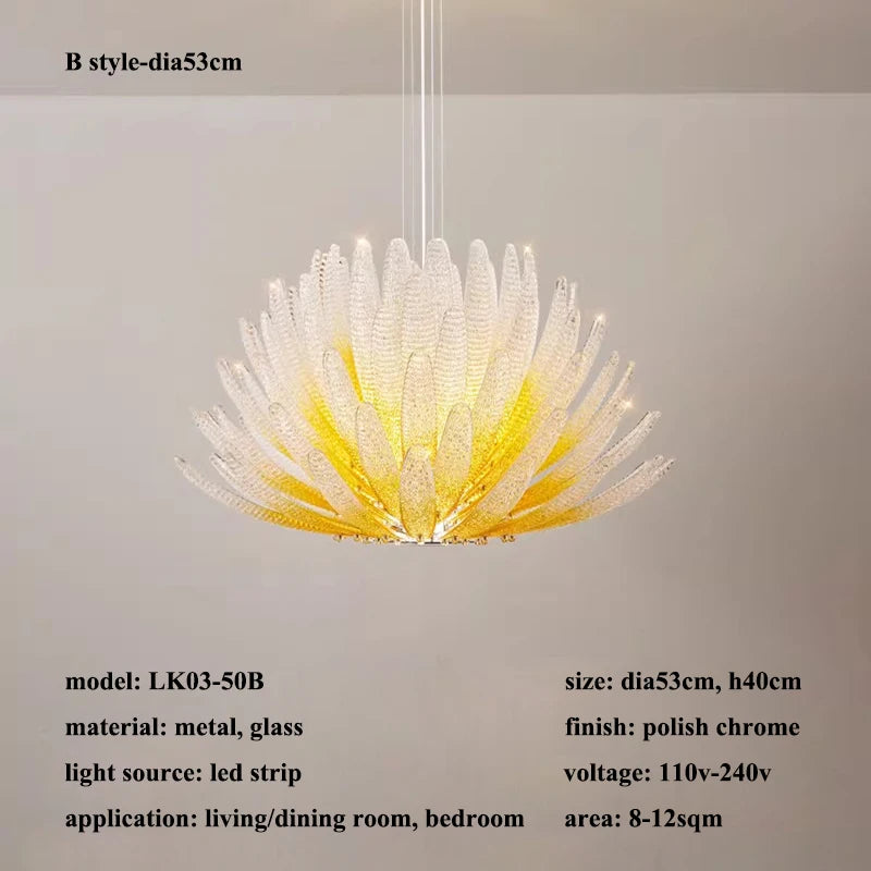 French Luxury Living Room Restaurant Pendant Lights Bedroom Hotel Villa High-end Crystal LED Chandelier Home Decor Lamps Fixture