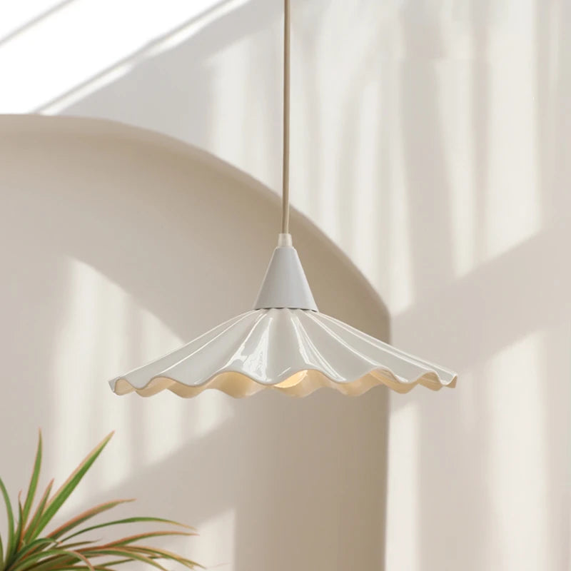 30cm White Ceramic LED Pendant Light - Modern Nordic & Japanese Style Hanging Ceiling Lamp Fixture for Bedroom, Dining Table & Living Room