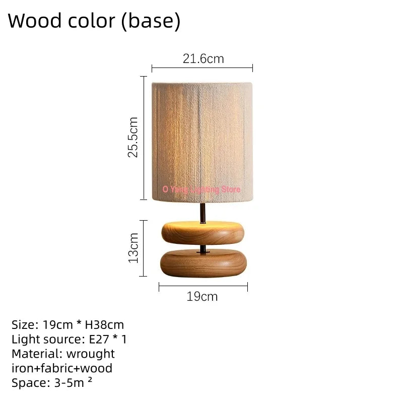 Wabi Sabi Style Solid Wood Designer Creative Walnut Base Living Room Study Bedroom Bedside Japanese Atmosphere Light