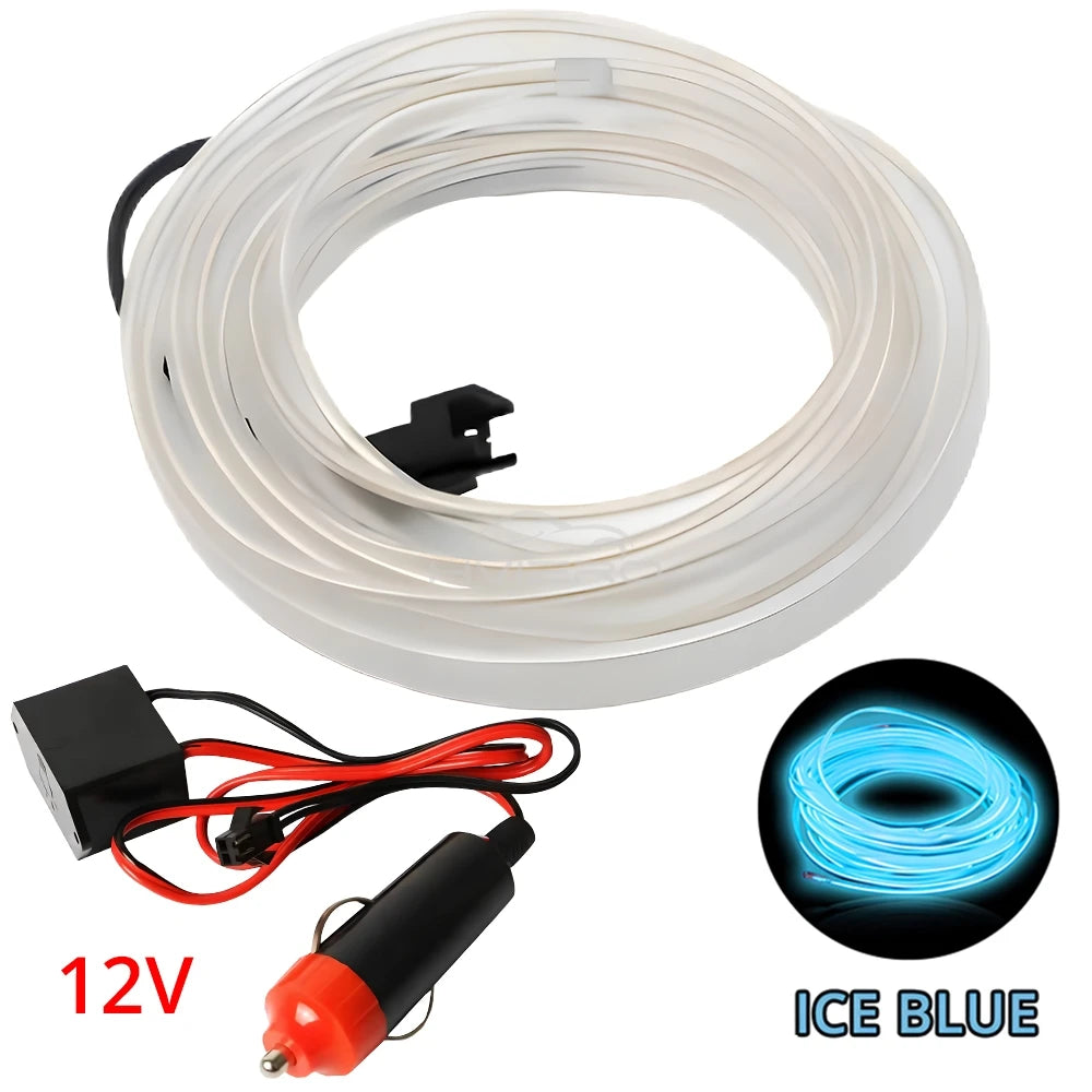 1M/2M/3M/5M Colour Car Interior Lighting LED Strip Auto Decoration Wire Rope Tube Line Flexible Neon Lights USB Drive Atmosphere
