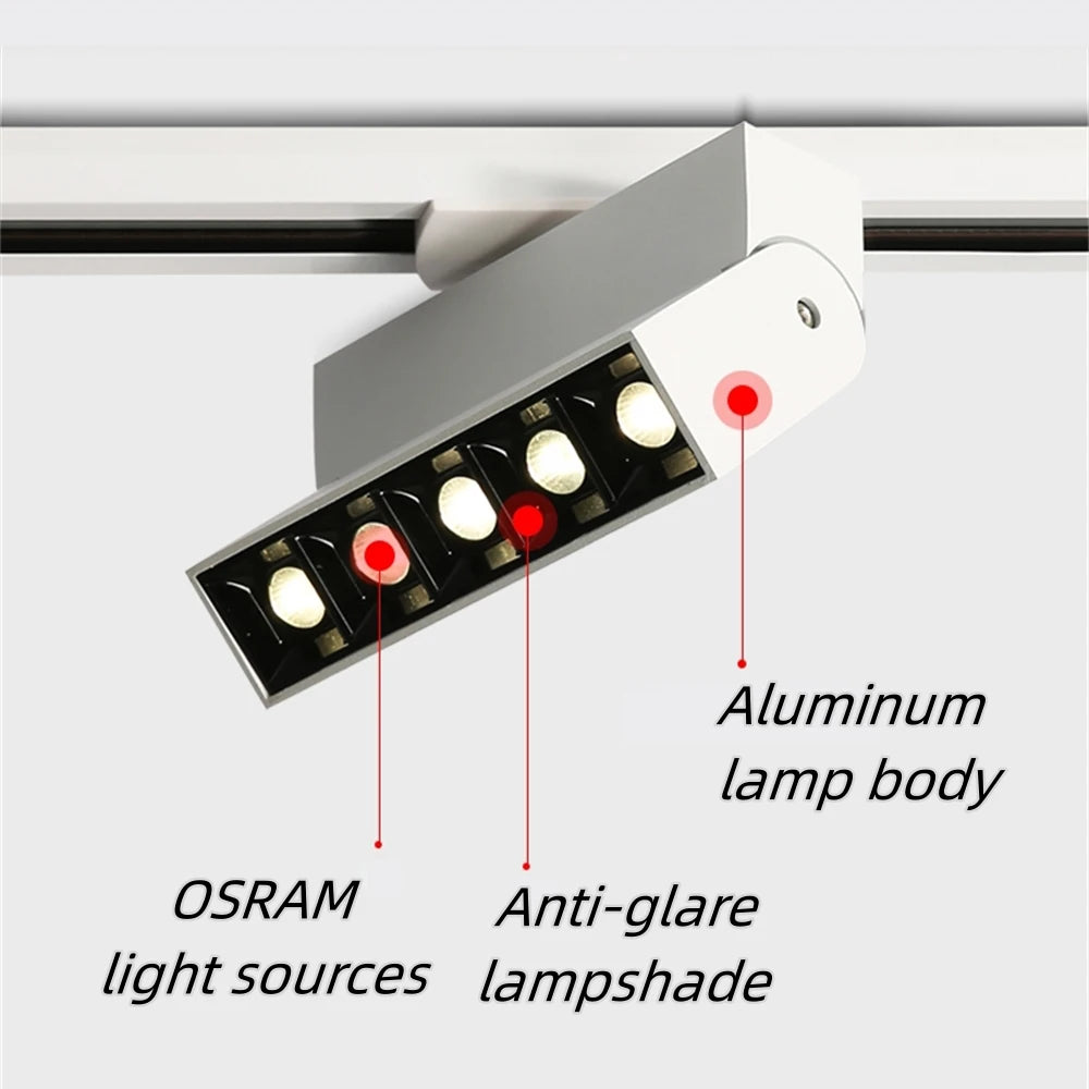 LED Track Light Spotlight Grille Light Surface-mounted Ceiling Light Black White 10W20W Dimmable Commercial Home Indoor Lighting