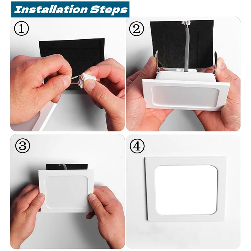 Ultra-Thin Square LED Recessed Downlight - 9W 12W 24W Ceiling Grille Panel