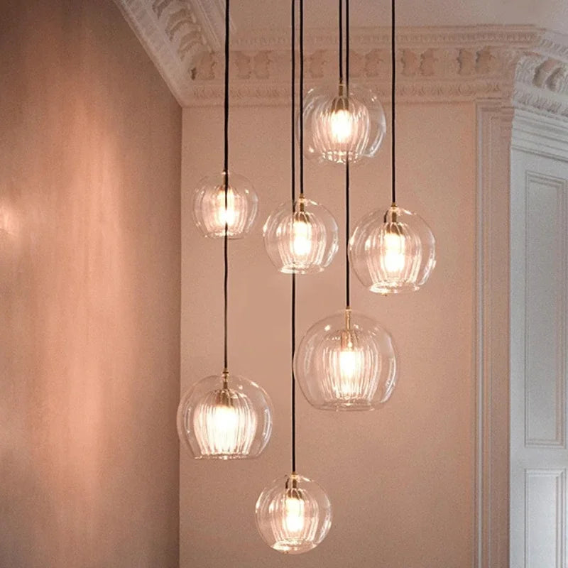 Nordic Modern Glass Pendant Lamp - Minimalist Kitchen Island Hanging Light