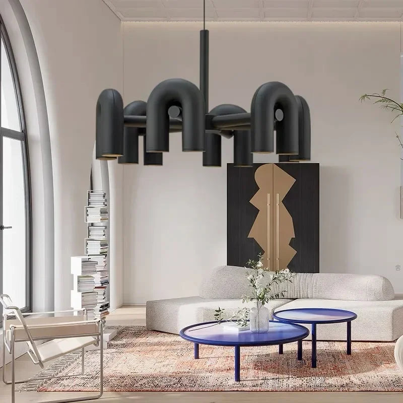 Nordic Creative U Shaped Pendant Light Restaurant Living Room Bedroom Personalized Minimalist Led Designer Decorative Chandelier