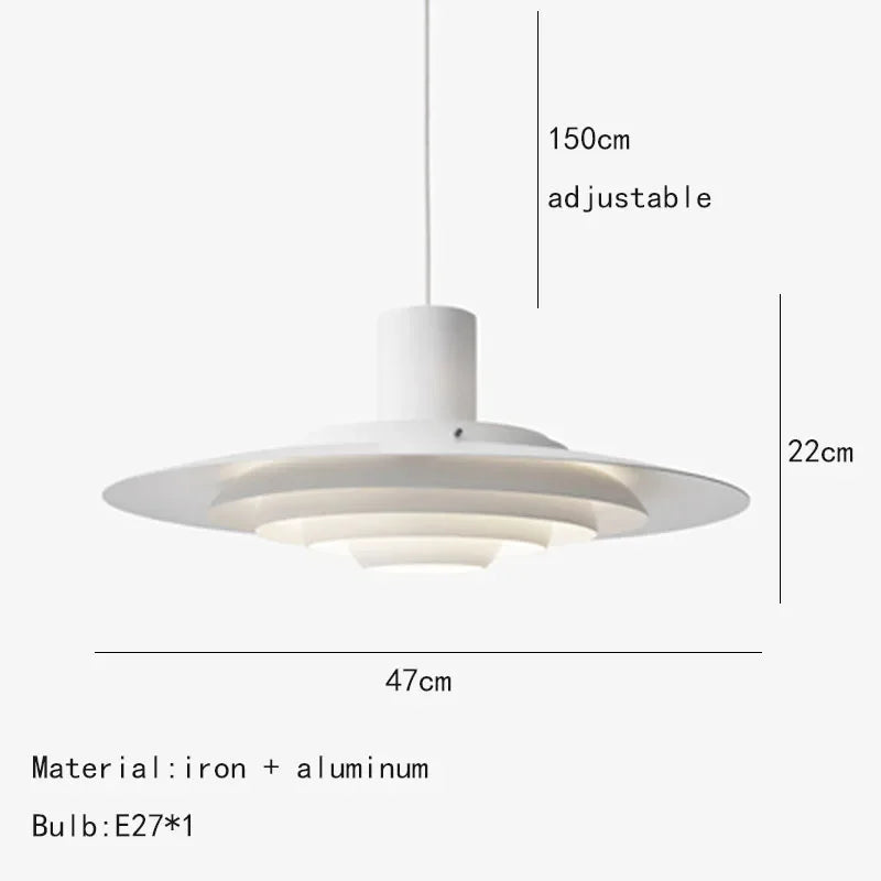 Nordic Lamp White Silver Metal E27 Minimalism LED Chandelier Art Design Kitchen Bedroom Home Decoration Adjustable Pendant Light